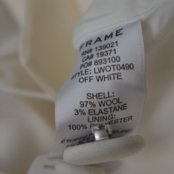 Frame x Imaan Darted Off White long Blazer, 3/4 ruffled sleeves - Picture 10 of 13